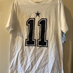 Nike White T-Shirt with Black Star and Number Design